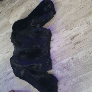 Fur super cute black waist vintage jacket